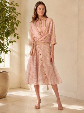 Pink Stripe Midi Dress